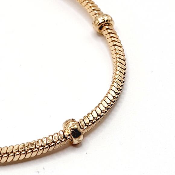 Chico’s Long Necklace NWT 48” Gold Tone Snake Chain with Interlocking Loops - Picture 10 of 12